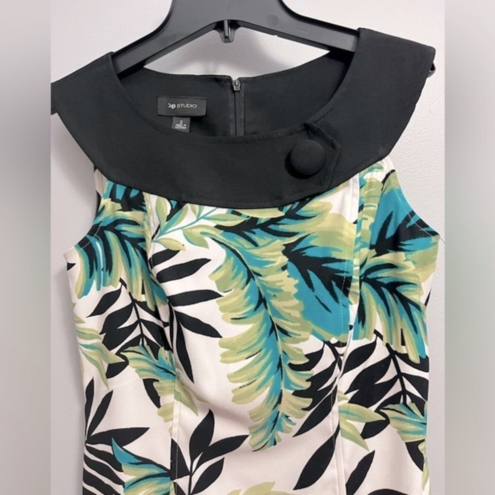 AB studios sz 2 sleeveless sheath bodycon Midi Hawaiian Vacation Resort Dress - Picture 4 of 5